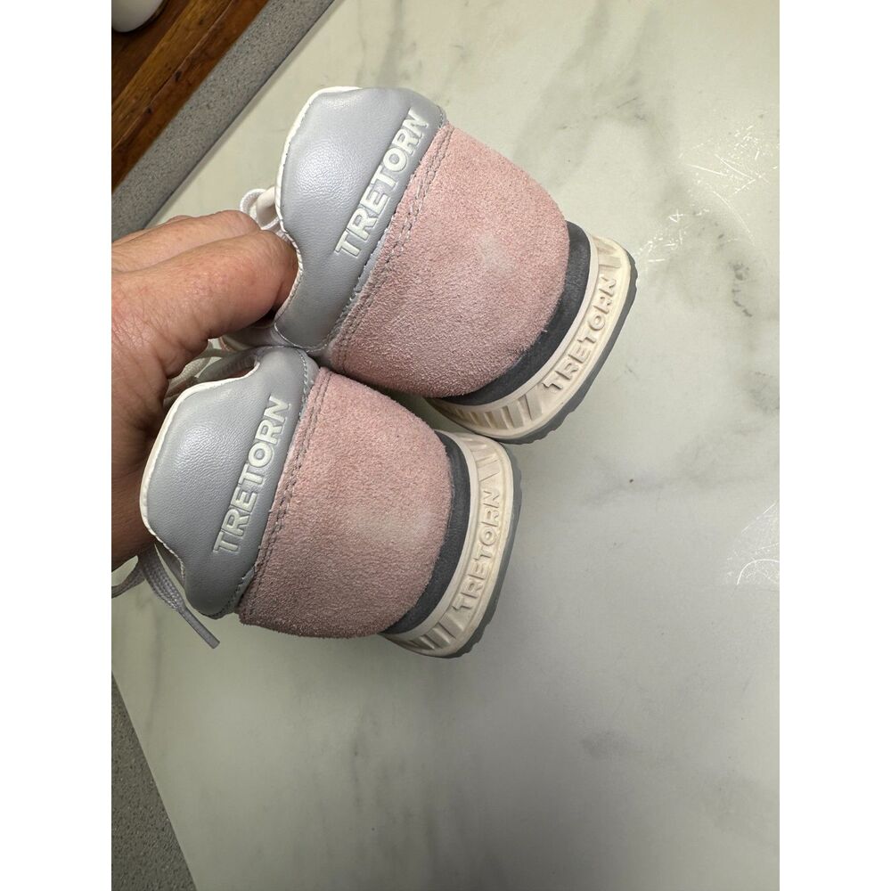 Tretorn Rawlins Retro Style Blush & White Sneakers Suede Casual Preppy Shoes - Picture 5 of 8